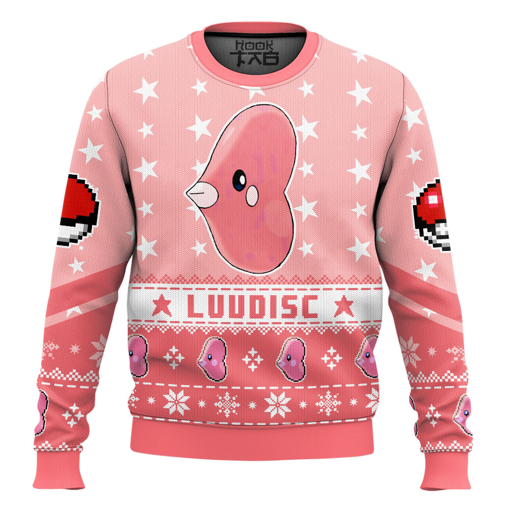 Hooktab Pokemon Gen 3 Luvdisc Ugly Christmas Sweater Hooktab Pokemon Gen 3 Luvdisc Ugly Christmas Sweater