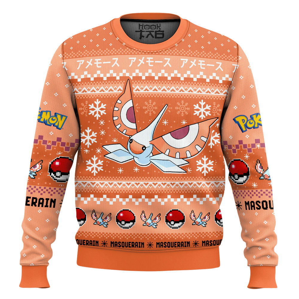 Hooktab Pokemon Gen 3 Masquerain Ugly Christmas Sweater Hooktab Pokemon Gen 3 Masquerain Ugly Christmas Sweater