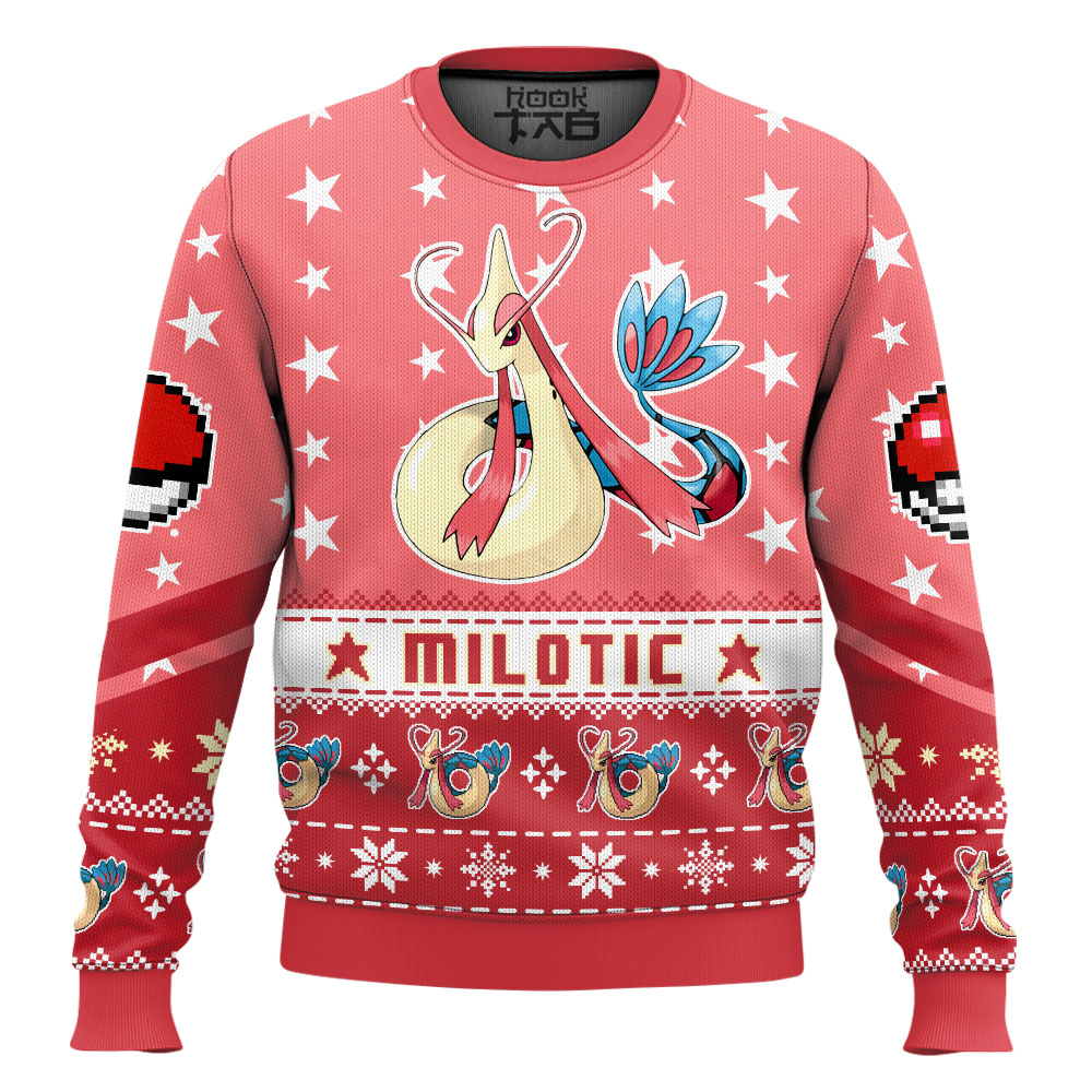 Hooktab Pokemon Gen 3 Milotic Ugly Christmas Sweater Hooktab Pokemon Gen 3 Milotic Ugly Christmas Sweater