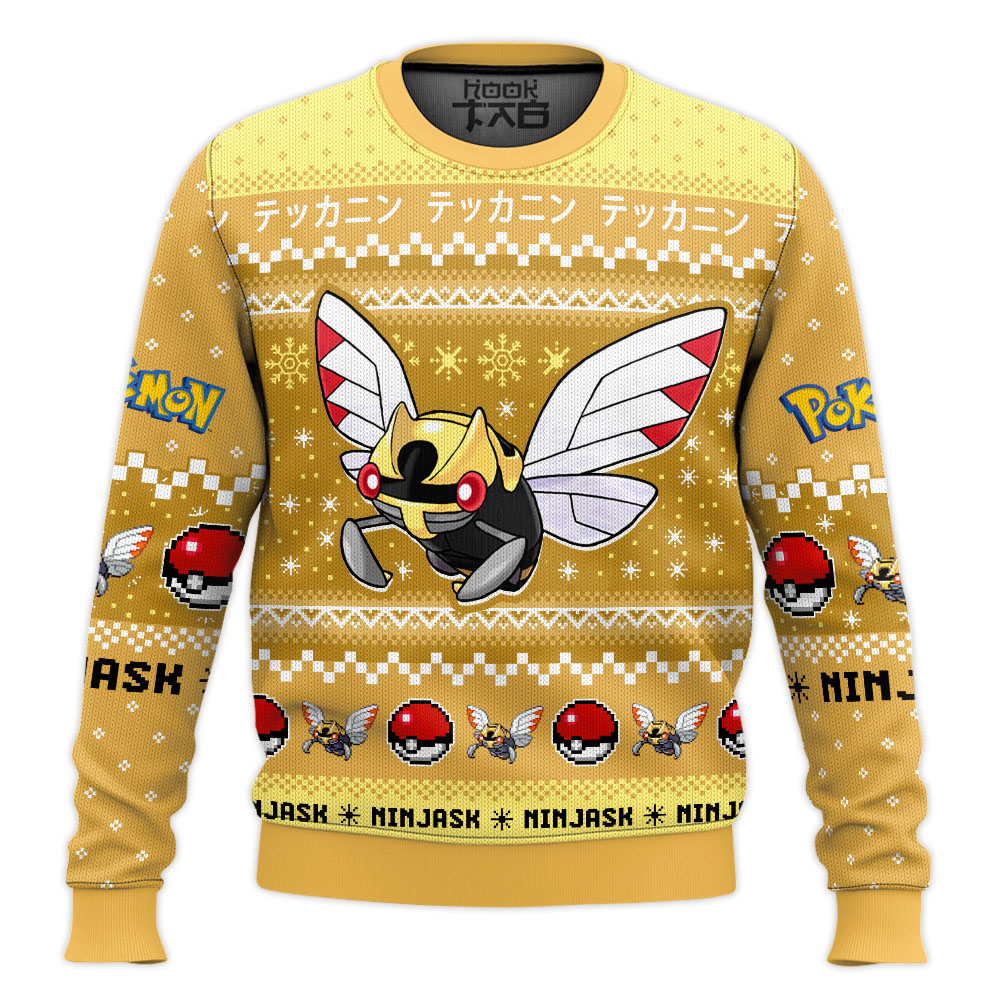 Hooktab Pokemon Gen 3 Ninjask Ugly Christmas Sweater Hooktab Pokemon Gen 3 Ninjask Ugly Christmas Sweater
