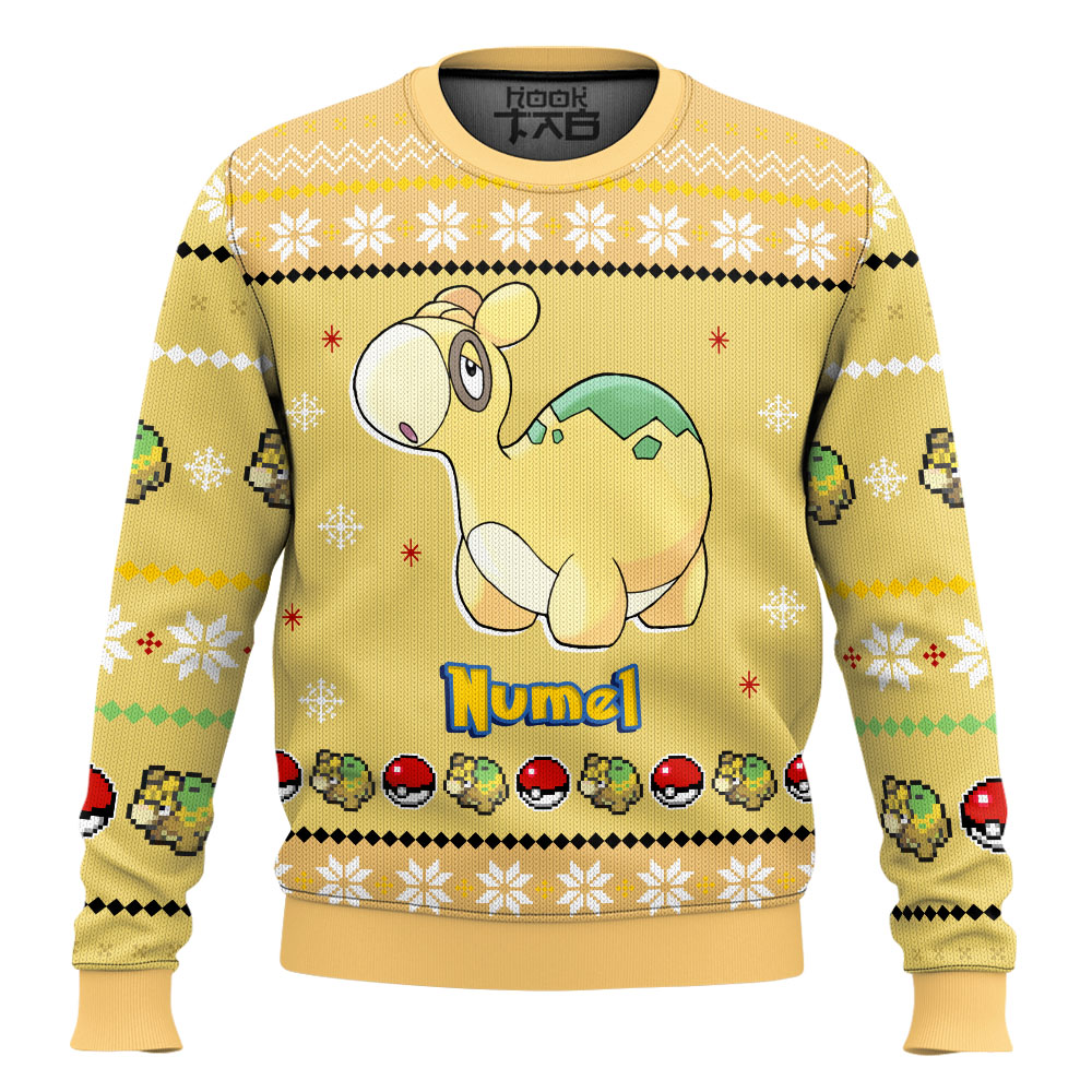 Hooktab Pokemon Gen 3 Numel Ugly Christmas Sweater Hooktab Pokemon Gen 3 Numel Ugly Christmas Sweater