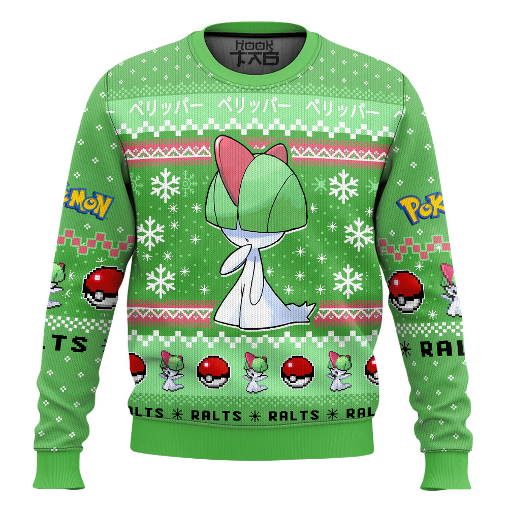 Hooktab Pokemon Gen 3 Ralts Ugly Christmas Sweater Hooktab Pokemon Gen 3 Ralts Ugly Christmas Sweater