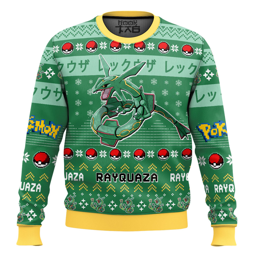 Hooktab Pokemon Gen 3 Rayquaza Ugly Christmas Sweater Hooktab Pokemon Gen 3 Rayquaza Ugly Christmas Sweater