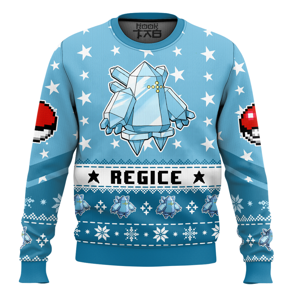 Hooktab Pokemon Gen 3 Regice Ugly Christmas Sweater Hooktab Pokemon Gen 3 Regice Ugly Christmas Sweater