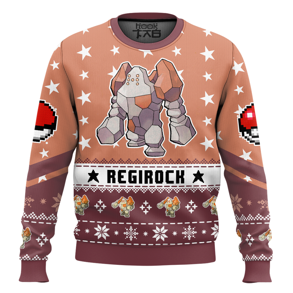 Hooktab Pokemon Gen 3 Regirock Ugly Christmas Sweater Hooktab Pokemon Gen 3 Regirock Ugly Christmas Sweater