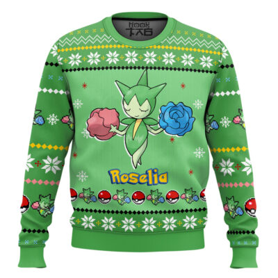 Pokemon Gen 3 Roselia Ugly Christmas Sweater