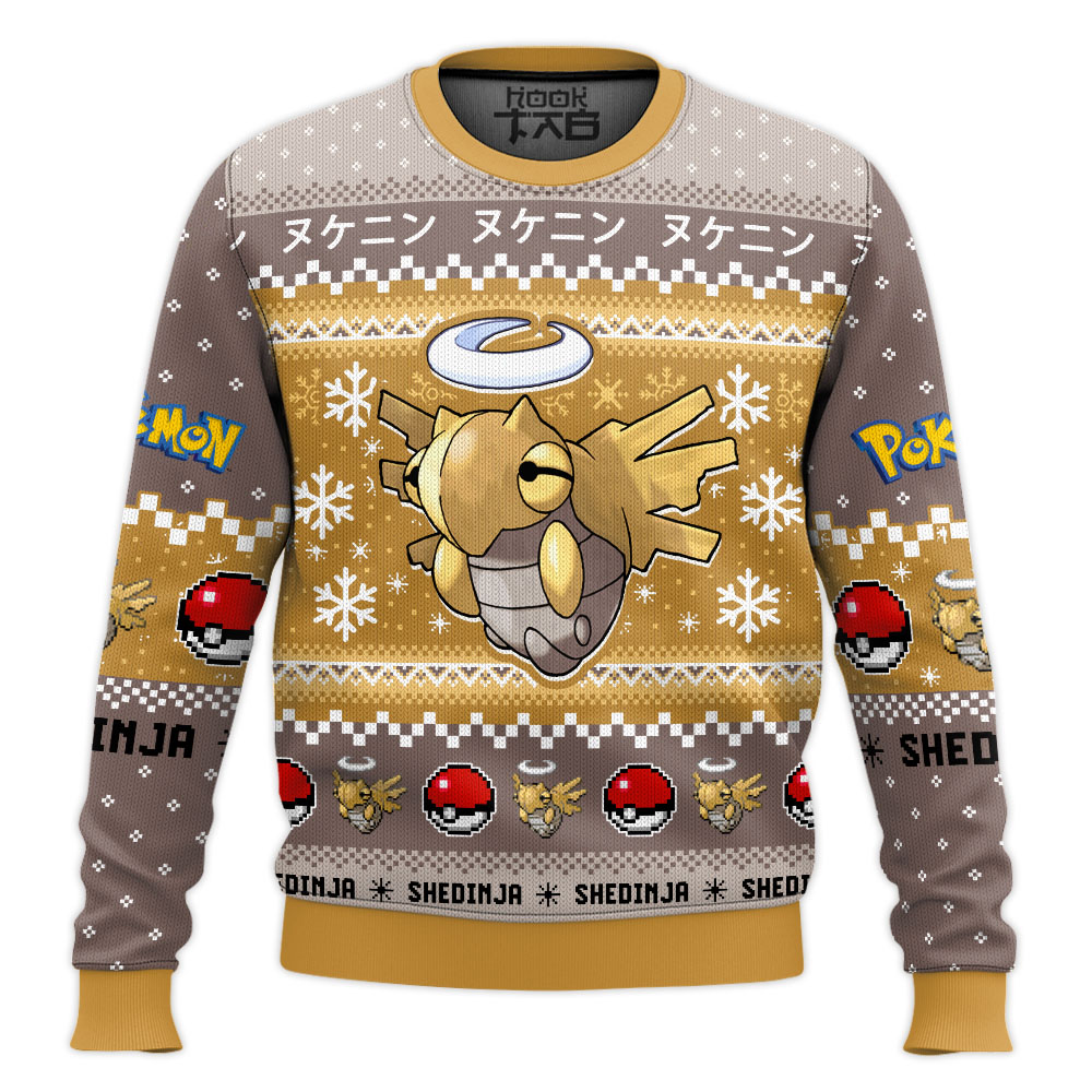 Hooktab Pokemon Gen 3 Shedinja Ugly Christmas Sweater Hooktab Pokemon Gen 3 Shedinja Ugly Christmas Sweater