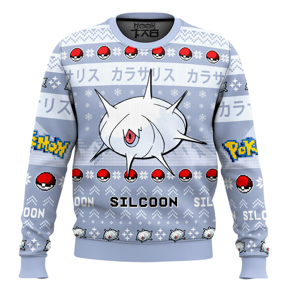 Hooktab Pokemon Gen 3 Silcoon Ugly Christmas Sweater Hooktab Pokemon Gen 3 Silcoon Ugly Christmas Sweater