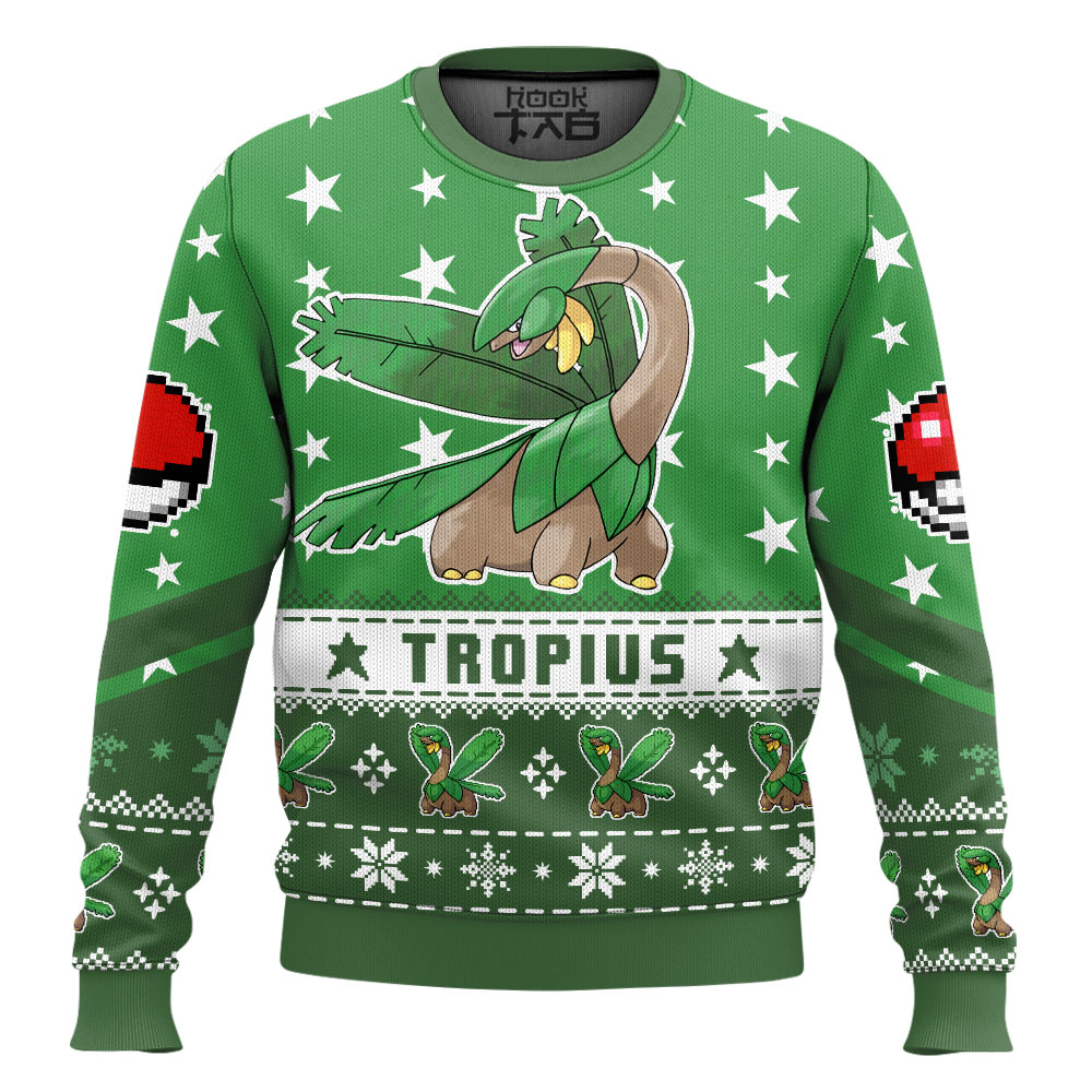 Hooktab Pokemon Gen 3 Tropius Ugly Christmas Sweater Hooktab Pokemon Gen 3 Tropius Ugly Christmas Sweater