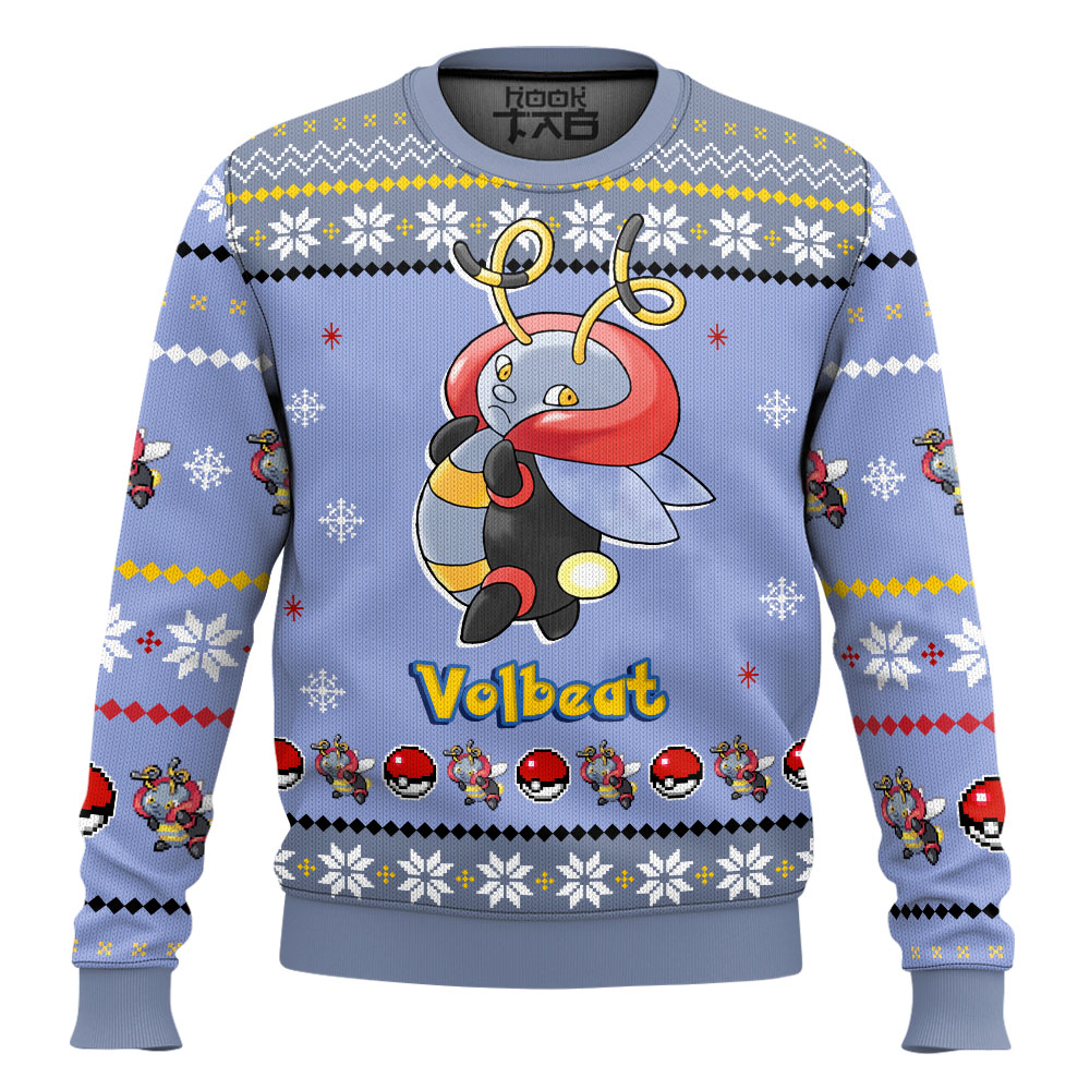Hooktab Pokemon Gen 3 Volbeat Ugly Christmas Sweater Hooktab Pokemon Gen 3 Volbeat Ugly Christmas Sweater