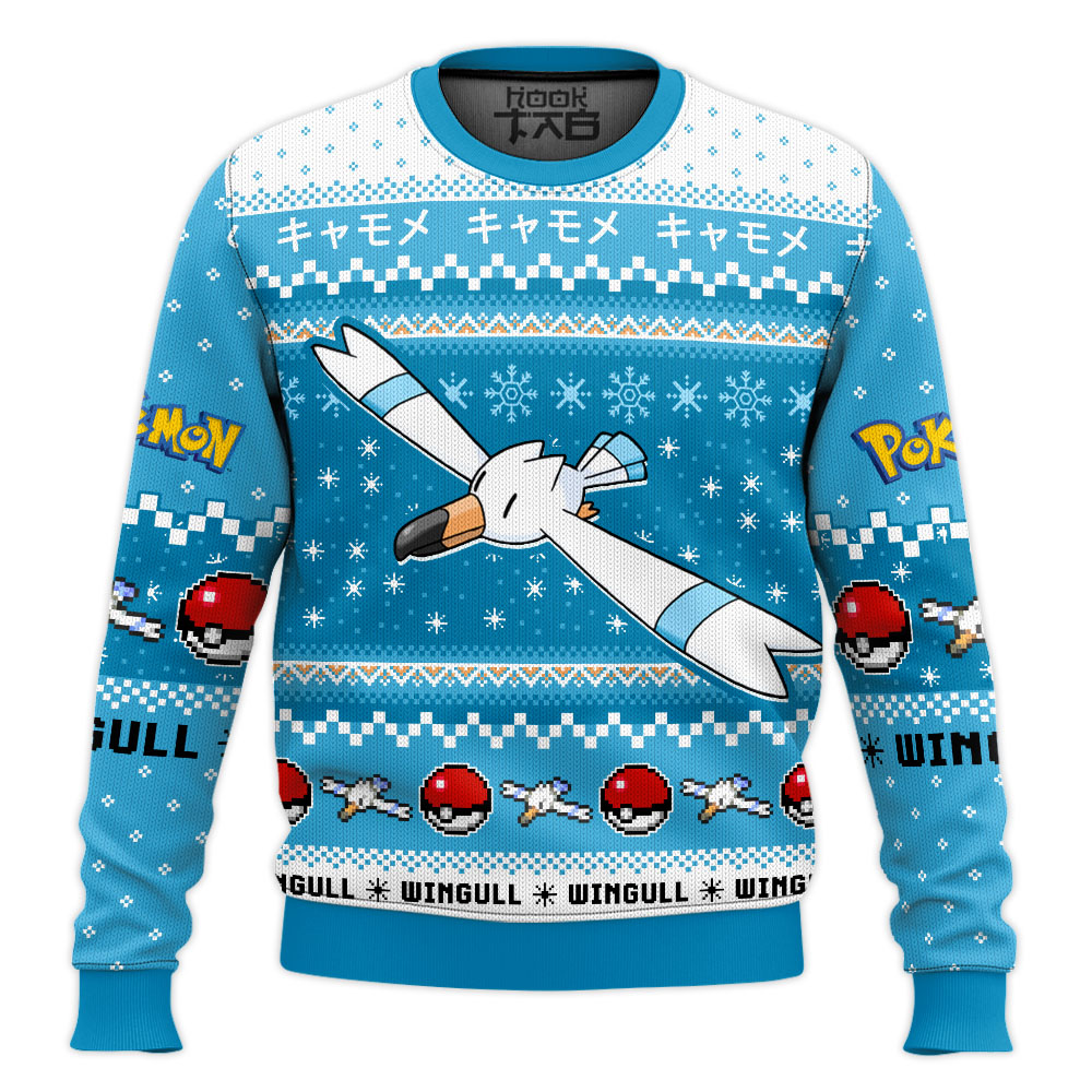 Hooktab Pokemon Gen 3 Wingull Ugly Christmas Sweater Hooktab Pokemon Gen 3 Wingull Ugly Christmas Sweater