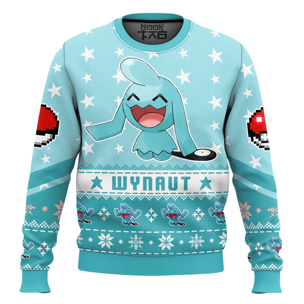 Hooktab Pokemon Gen 3 Wynaut Ugly Christmas Sweater Hooktab Pokemon Gen 3 Wynaut Ugly Christmas Sweater