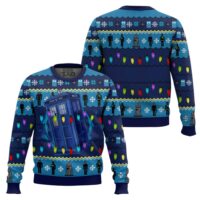 Hooktab Police Box Doctor Who Ugly Christmas Sweater
