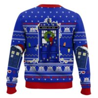 Hooktab Police Box Tardis Doctor Who Ugly Christmas Sweater