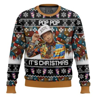 Pop Pop It's Christmas Bruno Mars Ugly Christmas Sweater