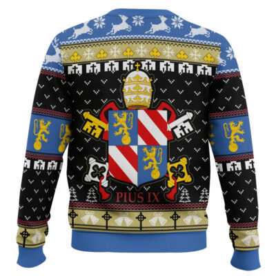 Hooktab Pope Pius IX Coat Of Arms Ugly Christmas Sweater