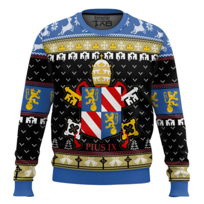 Pope Pius IX Coat Of Arms Ugly Christmas Sweater