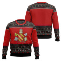 Hooktab Pope Pius V Coat Of Arms Ugly Christmas Sweater