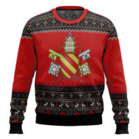 Hooktab Pope Pius V Coat Of Arms Ugly Christmas Sweater
