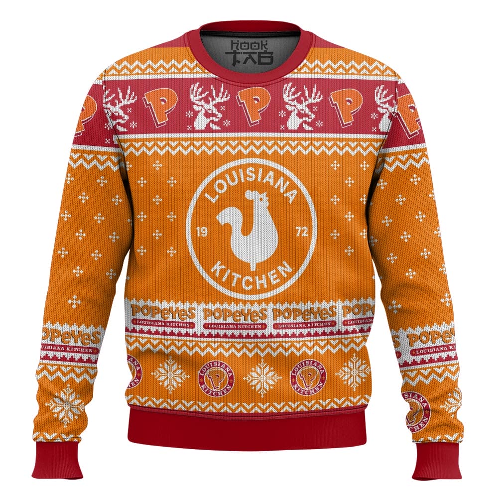 Hooktab Popeyes Ugly Christmas Sweater Hooktab Popeyes Ugly Christmas Sweater