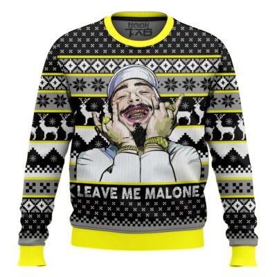 Post Malone Leave Me Malone Ugly Christmas Sweater