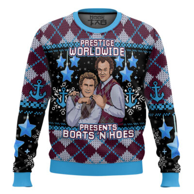 Prestige Worldwide Boats 'N Hoes Step Brothers Ugly Christmas Sweater