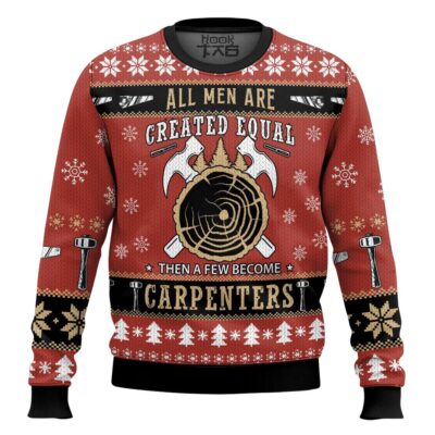 Proud To Be A Carpenter - Custom Name Ugly Christmas Sweater