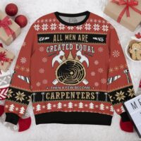 Hooktab Proud To Be A Carpenter - Custom Name Ugly Christmas Sweater