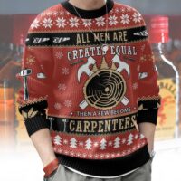 Hooktab Proud To Be A Carpenter - Custom Name Ugly Christmas Sweater