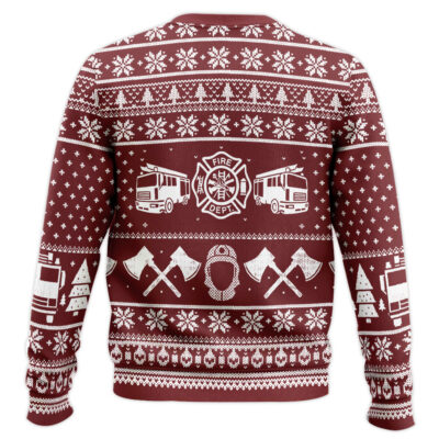Hooktab Proud To Be A Firefighter Ugly Christmas Sweater