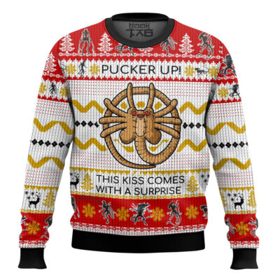 Pucker Up Facehugger Alien Ugly Christmas Sweater