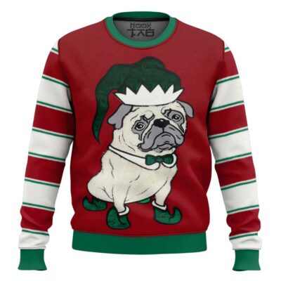 Pug Elf Ugly Christmas Sweater