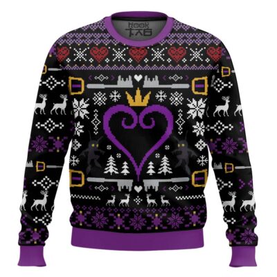 Purple Hearts Kingdom Hearts Ugly Christmas Sweater
