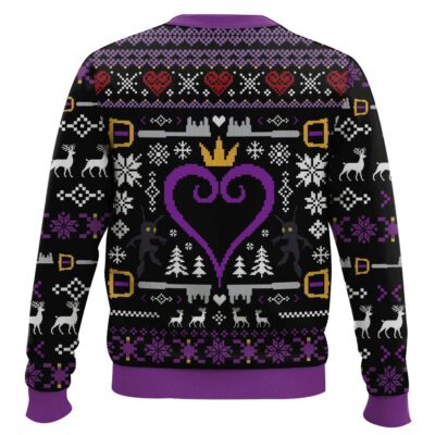 Hooktab Purple Hearts Kingdom Hearts Ugly Christmas Sweater