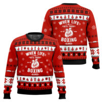 Hooktab Put On Boxing Gloves Ugly Christmas Sweater