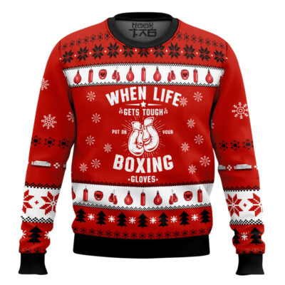 Put On Boxing Gloves Ugly Christmas Sweater