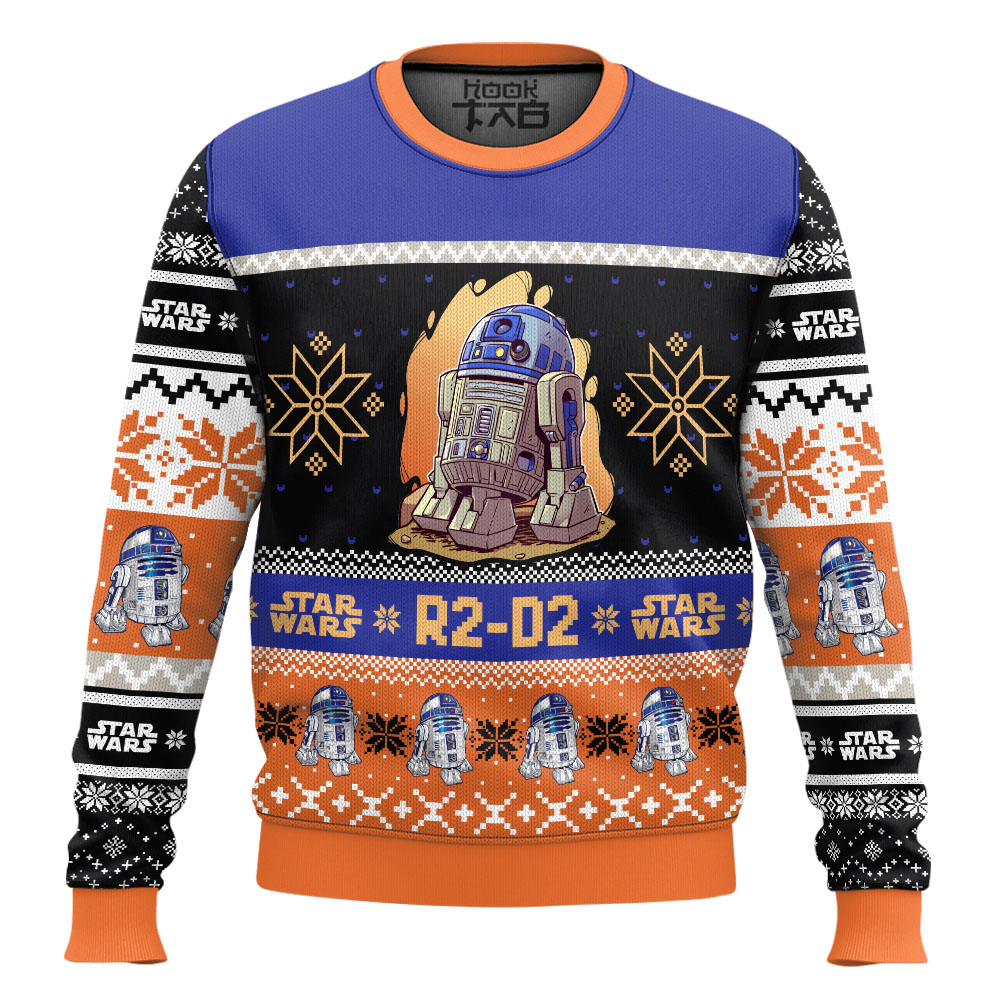 Hooktab R2-D2 Star Wars Ugly Christmas Sweater Hooktab R2-D2 Star Wars Ugly Christmas Sweater