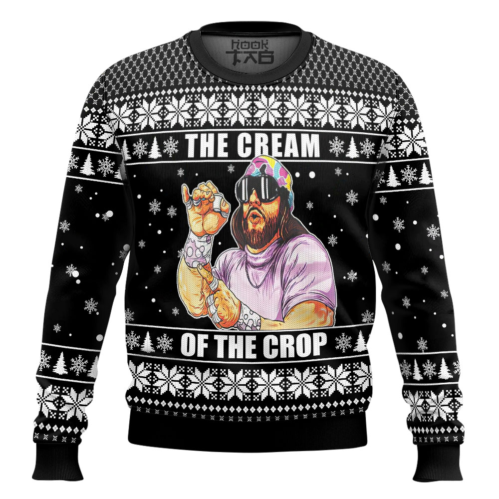 Hooktab Randy Savage The Cream Of The Crop WWE Ugly Christmas Sweater Hooktab Randy Savage The Cream Of The Crop WWE Ugly Christmas Sweater