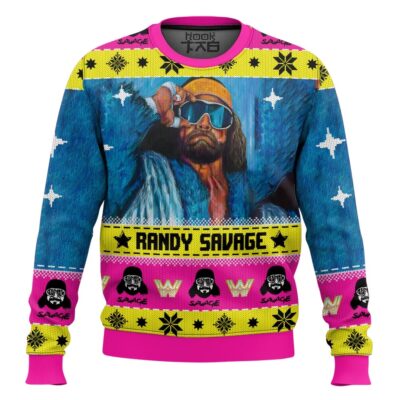 Randy Savage WWE Ugly Christmas Sweater