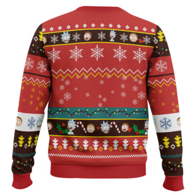 Hooktab Red Christmas Rick And Morty Ugly Christmas Sweater