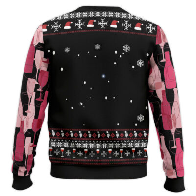 Hooktab Red Christmas Wine Ugly Christmas Sweater
