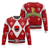 Hooktab Red Power Rangers Ugly Christmas Sweater