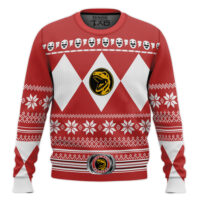 Hooktab Red Ranger Mighty Morphin Power Ranger Ugly Christmas Sweater