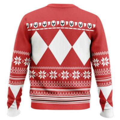 Hooktab Red Ranger Mighty Morphin Power Ranger Ugly Christmas Sweater