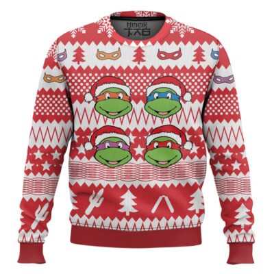 Red Xmas Teenage Mutant Ninja Turtles Ugly Christmas Sweater