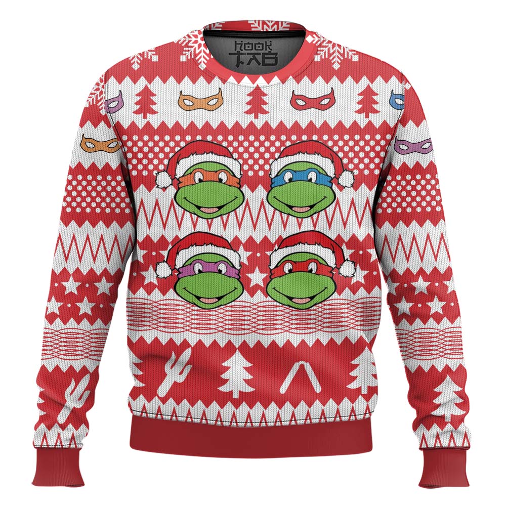 Hooktab Red Xmas Teenage Mutant Ninja Turtles Ugly Christmas Sweater Hooktab Red Xmas Teenage Mutant Ninja Turtles Ugly Christmas Sweater