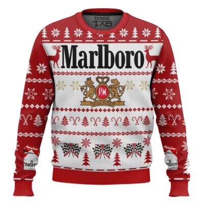 Reindeer Racing Marlboro Ugly Christmas Sweater