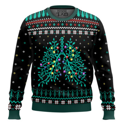 Respiratory Lights Ugly Christmas Sweater