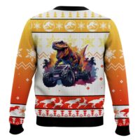 Hooktab Retro T-rex Jurassic Park Ugly Christmas Sweater