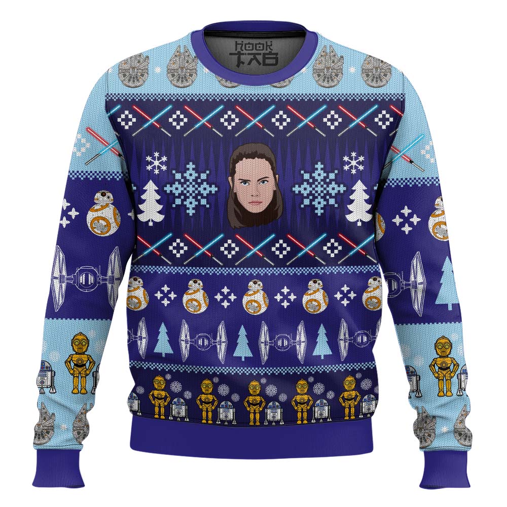 Hooktab Rey Jedi Star Wars Ugly Christmas Sweater Hooktab Rey Jedi Star Wars Ugly Christmas Sweater
